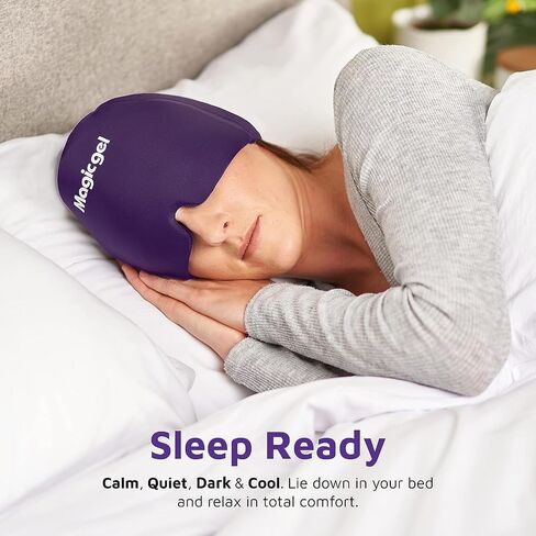 Magic Gel Migraine Ice Head Wrap | Real Migraine & Headache Relief | The Original Headache Cap | Cold, Comfortable, Dark & Cool; Endorsed by Physicians, Loved by Thousands (Purple) in Saudi Arabia