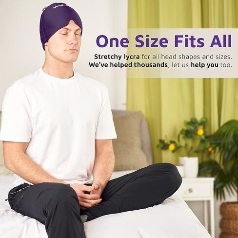 Magic Gel Migraine Ice Head Wrap | Real Migraine & Headache Relief | The Original Headache Cap | Cold, Comfortable, Dark & Cool; Endorsed by Physicians, Loved by Thousands (Purple) in Saudi Arabia