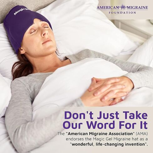 Magic Gel Migraine Ice Head Wrap | Real Migraine & Headache Relief | The Original Headache Cap | Cold, Comfortable, Dark & Cool; Endorsed by Physicians, Loved by Thousands (Purple) in Saudi Arabia