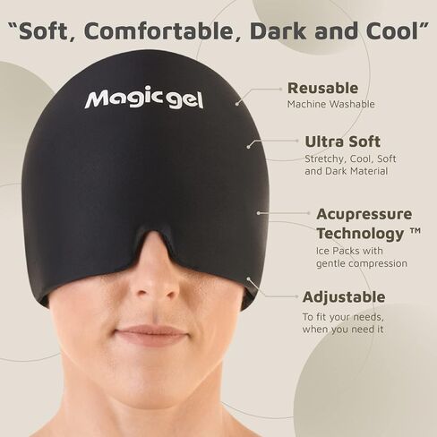 Magic Gel Migraine Ice Head Wrap | Real Migraine & Headache Relief | The Original Headache Cap | Cold, Comfortable, Dark & Cool; Endorsed by Physicians, Loved by Thousands (Purple) in Saudi Arabia