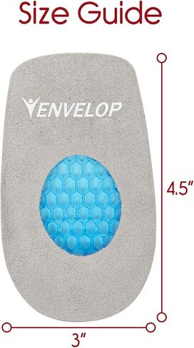 Envelop Gel Heel Cups - Heel Cushion for Women, Men, Bone Spur, Plantar Fasciitis Support - Shoe Inserts Provide Foot Pain Relief for Achilles, Feet Arch, Kids - Shock Absorbing Protector Pad in Saudi Arabia