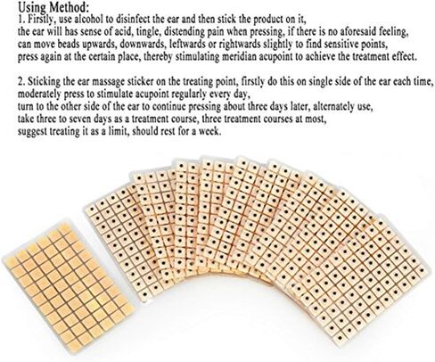 الوخز بالإبر الأذن ضغط بذور 600 قطعة الاسترخاء التدليك مسبار الإبر الأذن فاكاريا الفاصوليا الأيوري المعقود ضغط الأذن ملصقات in Kuwait