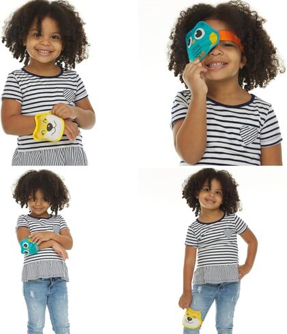 FOMI Kids Hot Cold Gel Ice Packs | 2 Pack | Multi-Use Fun Animal Designed Wrap for Head, Eyes, Elbow, Wrist, Ankle, Knee | Pain Relief for Children Boo Boos, Fever, Sinus, Headache | Reusable in Saudi Arabia