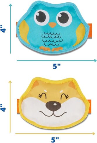 FOMI Kids Hot Cold Gel Ice Packs | 2 Pack | Multi-Use Fun Animal Designed Wrap for Head, Eyes, Elbow, Wrist, Ankle, Knee | Pain Relief for Children Boo Boos, Fever, Sinus, Headache | Reusable in Saudi Arabia