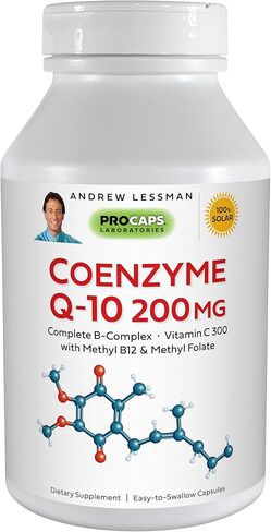 ANDREW LESSMAN Coenzyme Q-10 100 mg 30 Capsules – Essential for Energy Production and Optimum Key Organ Function, Anti-Oxidant Support, Depleted by Aging, Plus B-Complex. Easy to Swallow Capsules in Kuwait