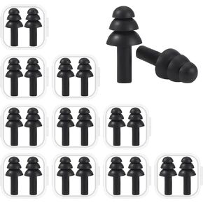 10 Pairs Noise Cancelling Ear Plugs, Premium Soft Silicone, Reusable, Waterproof, Hypoallergenic, Noise Reduction Earplugs for Swimming, Airplanes, Concerts, Shooting, Travelling, Sleeping & Snoring