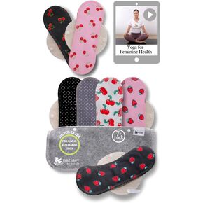 Natissy Cloth Panty Liners for Women; 7-Pack (Small) Mini Daily Organic Cotton Reusable Panty Liners Made in EU; Panty Liners Washable for Women & Teens; Thin Sanitary Reusable Liners, NOT for Period in Saudi Arabia