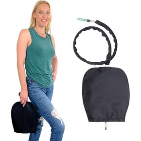 Inspired Comforts Slip on 2000ML Urine Bag Cover with Zipper Access & Tube Cover - Classic Black