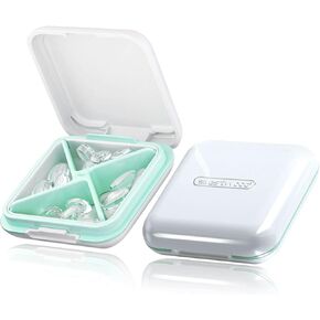 Pill Box Organizer, Waterproof Pretty Daily Pill Case - Travel Portable Medicine Box, BPA Free Pill Container for Vitamins, Fish Oils, Supplements, Ideal for Outdoor Travel, Gym, Office (Black) in Kuwait