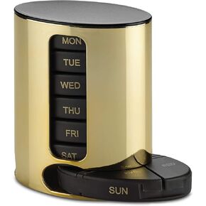 MEDca Weekly Pill Organizer, 1 Dispenser, 7 Stackable Multi-Color Compartments Four Times-a-Day - Morning, Noon, Evening, and Bedtime, Black in Saudi Arabia