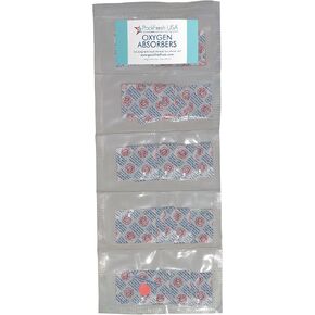PackFreshUSA: عبوات حجرة امتصاص الأكسجين سعة 100 سم مكعب - درجة الطعام - غير سامة - حفظ الطعام - يتضمن دليل تخزين الطعام طويل الأمد - 100 قطعة في 10 عبوات حجرة