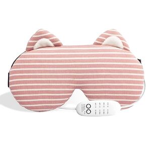 Heated Eye Mask, Heat Eye Mask for Sleeping, Warm Eye Compress for Dry Eyes, USB Electric Heating Eye Pad with Heat & Time Control, Relieve Dry Eye Syndrome, Stye, Blepharitis (Black)