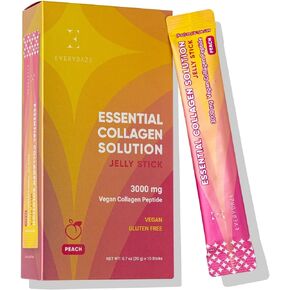 EVERYDAZE Essential Collagen Solution Jelly Stick | Vegan Collagen Peptide | Mango | 10 Packs | Hair, Skin, Nails, Beauty, Bone, Joint Health | Vitamins, Minerals, Antioxidants for Men & Women