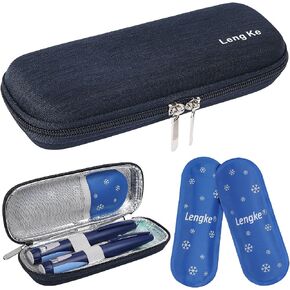 BOMKEE Insulin Cooler Travel Case, Diabetic Insulin Pen Carrying Case Portable Insulin Cooling Bag Organizer for Diabetic Supplies with 2 Ice Pack in Kuwait