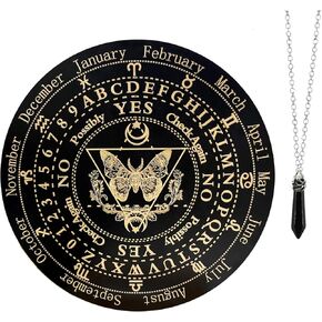 Golgner 9.8in Butterfly Wooden Pendulum Board Dowsing Divination with Crystal Dowsing Pendulum Necklace, Metaphysical Message Board, Wooden Carven Board, Witchcraft Wiccan Altar Supplies Kit in Saudi Arabia