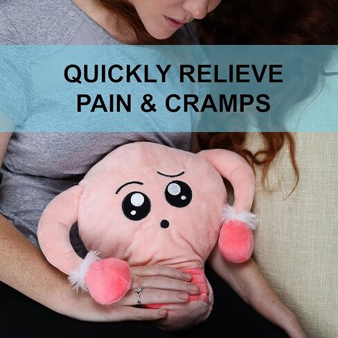 وسادة تدفئة الرحم من القطيفة للتشنجات، هدية مرحة من القطيفة للدورة الاولى واستئصال الرحم والتهاب بطانة الرحم والولادة والقابلات | كوتيروس من مونثليز in Kuwait