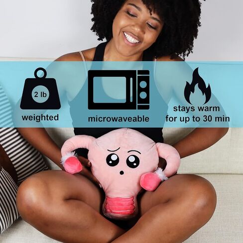 وسادة تدفئة الرحم من القطيفة للتشنجات، هدية مرحة من القطيفة للدورة الاولى واستئصال الرحم والتهاب بطانة الرحم والولادة والقابلات | كوتيروس من مونثليز in Kuwait