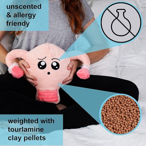 وسادة تدفئة الرحم من القطيفة للتشنجات، هدية مرحة من القطيفة للدورة الاولى واستئصال الرحم والتهاب بطانة الرحم والولادة والقابلات | كوتيروس من مونثليز in Kuwait