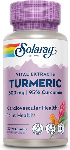 SOLARAY Turmeric Root Extract 600mg | One Daily | Healthy Joints, Cardiovascular System Support | Guaranteed Potency | 60 VegCaps in Saudi Arabia