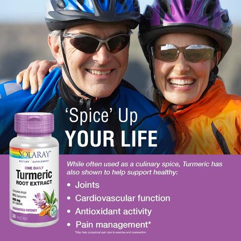 SOLARAY Turmeric Root Extract 600mg | One Daily | Healthy Joints, Cardiovascular System Support | Guaranteed Potency | 60 VegCaps in Saudi Arabia