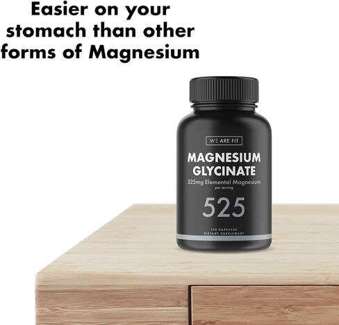 Magnesium Glycinate 525 mg Elemental Complex -125% DV High Absorption Bioavailable Supplement to Support Magnesium Levels, Vegan & Non-GMO, 120 Veggie Caps in Saudi Arabia