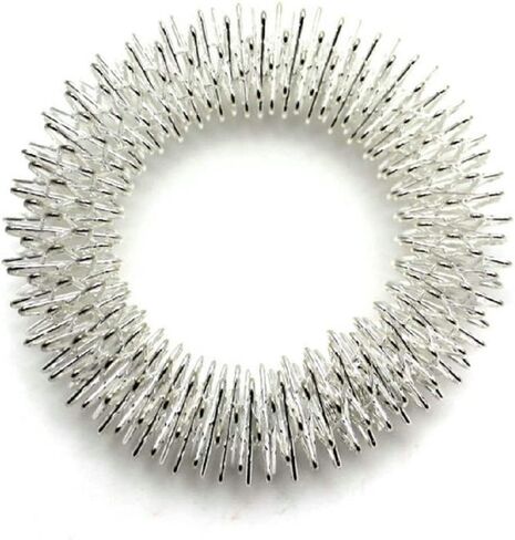 20pcs Finger Massager Rings Mini Finger Acupuncture Spring Ring Finger Circulation Rings (Silver) in Saudi Arabia