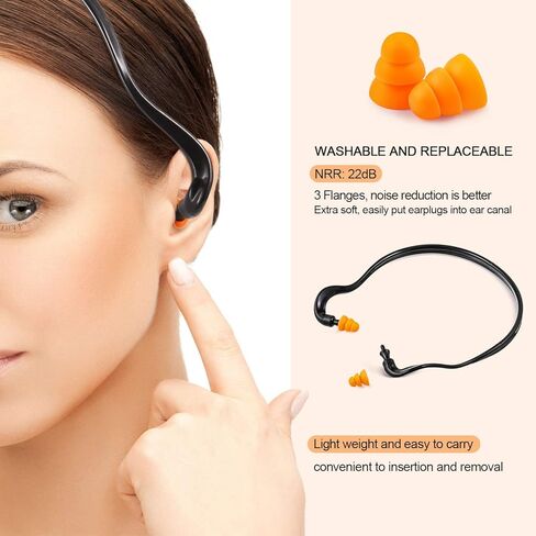 Banded Ear Plugs Hearing Bands Silicone Band Earplugs and Replacement Ear Buds Shooting Ear Plugs for Noise, Sleeping, Studying and Construction (48) in Kuwait