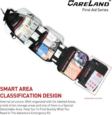 First Aid Kit, 277PCS Essential Emergency Trauma Medical Supplies Packed in a White Waterproof Bag, Perfect for Car Home Office Travel Outdoor Camping Hiking in Kuwait