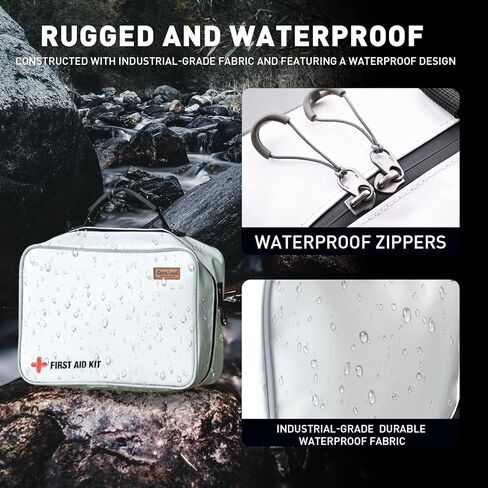 First Aid Kit, 277PCS Essential Emergency Trauma Medical Supplies Packed in a White Waterproof Bag, Perfect for Car Home Office Travel Outdoor Camping Hiking in Kuwait