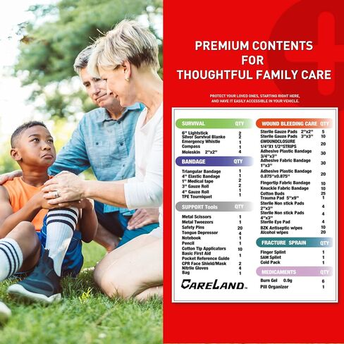 First Aid Kit, 277PCS Essential Emergency Trauma Medical Supplies Packed in a White Waterproof Bag, Perfect for Car Home Office Travel Outdoor Camping Hiking in Kuwait