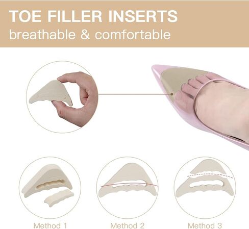 10 Pairs Shoe Fillers Heel Cushion Pads Toe Filler Inserts Forefoot Pads-Heel Grips Liner Inserts for Women Shoes That are Too Big-Shoe Size Reducer for Loose Shoes Blisters Pain Relieve in Saudi Arabia