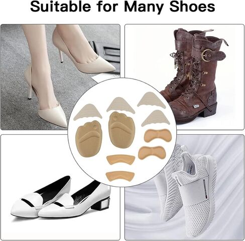 10 Pairs Shoe Fillers Heel Cushion Pads Toe Filler Inserts Forefoot Pads-Heel Grips Liner Inserts for Women Shoes That are Too Big-Shoe Size Reducer for Loose Shoes Blisters Pain Relieve in Saudi Arabia