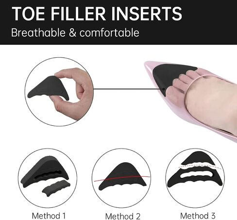 10 Pairs Shoe Fillers Heel Cushion Pads Toe Filler Inserts Forefoot Pads-Heel Grips Liner Inserts for Women Shoes That are Too Big-Shoe Size Reducer for Loose Shoes Blisters Pain Relieve in Kuwait