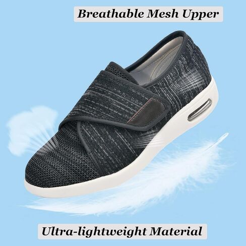 W&LESVAGO Women's Wide Width Diabetic Walking Shoes with Adjustable Closures,Non-Slip Lightweight Sneakers with Classic Air Cushion for Diabetic Edema Plantar Fasciitis in Kuwait