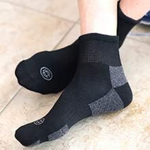 Doctor's Choice Diabetic Crew & Quarter Socks, Men's, Non-Binding, Half-Cushioned, & Seamless Toe, 2 Pairs, Large & X-Large in Saudi Arabia