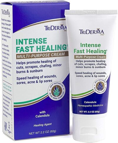 TriDerma Intense Fast Healing Multi-Purpose Cream for Cuts, Scrapes, Sores, Chafing, Minor Burns and Sunburn (2.2 oz Tube) in Saudi Arabia