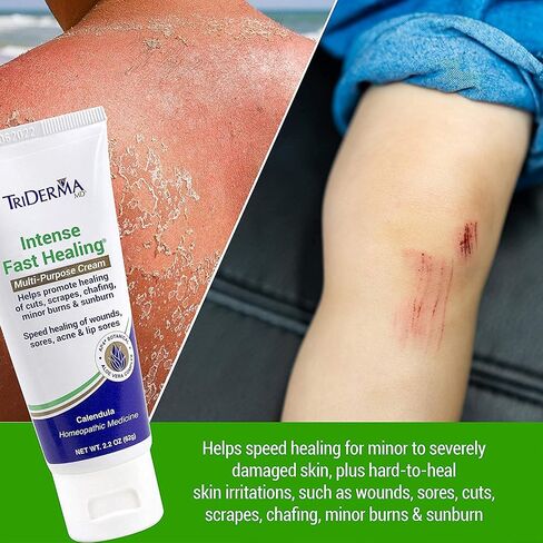 TriDerma Intense Fast Healing Multi-Purpose Cream for Cuts, Scrapes, Sores, Chafing, Minor Burns and Sunburn (2.2 oz Tube) in Saudi Arabia
