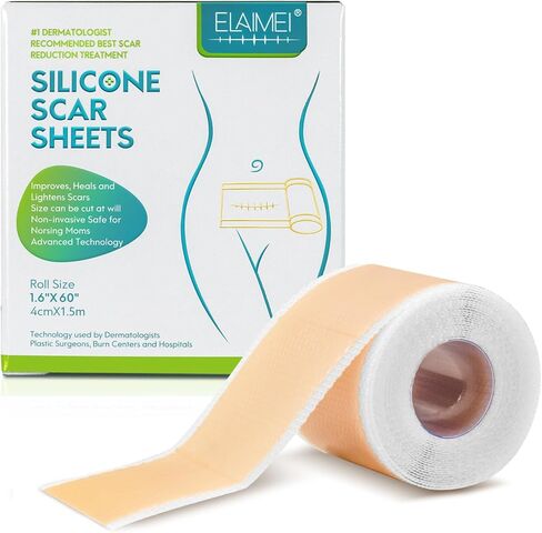 KUREWO Silicone Scar Tape Scar Sheet - Upgrade Professional Medical Scar Removal Treatment, Non irritating, Reusable, Painless for C-Section, Surgical Scars, Burn, Keloid, Acne et in Saudi Arabia
