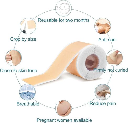 KUREWO Silicone Scar Tape Scar Sheet - Upgrade Professional Medical Scar Removal Treatment, Non irritating, Reusable, Painless for C-Section, Surgical Scars, Burn, Keloid, Acne et in Saudi Arabia