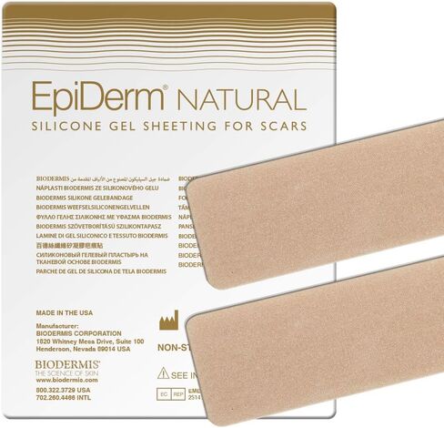شريط طويل من Epi-Derm - 3.6 × 29.21 سم - (زوج واحد) (طبيعي) من السيليكون لندبات من بايوديرم in Kuwait