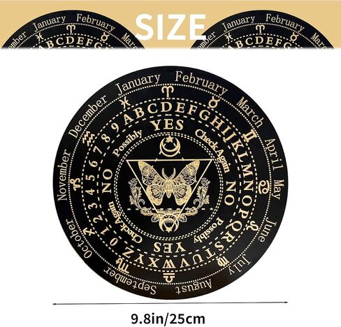 Golgner 9.8in Butterfly Wooden Pendulum Board Dowsing Divination with Crystal Dowsing Pendulum Necklace, Metaphysical Message Board, Wooden Carven Board, Witchcraft Wiccan Altar Supplies Kit in Saudi Arabia