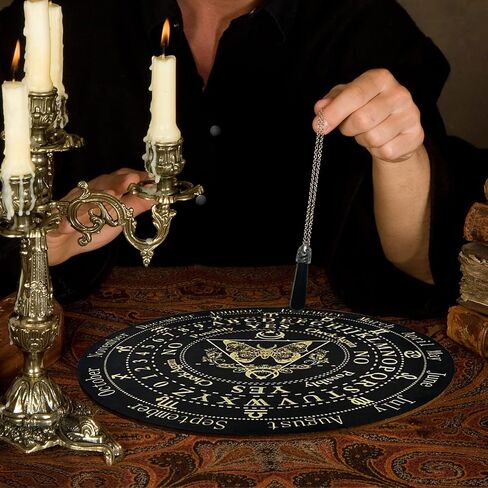 Golgner 9.8in Butterfly Wooden Pendulum Board Dowsing Divination with Crystal Dowsing Pendulum Necklace, Metaphysical Message Board, Wooden Carven Board, Witchcraft Wiccan Altar Supplies Kit in Saudi Arabia