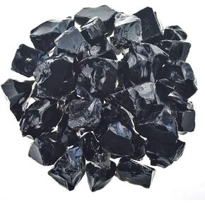 1lb Bulk Raw Black Obsidian Stones - Large 1" Natural Rough Stones for Tumbling, Cabbing, Fountain Rocks, Decoration, Polishing, Wire Wrapping, Wicca & Reiki in Kuwait