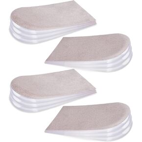 2 Pairs Adjustable Heel Lifts Plantar Fasciitis Heel Pads 1/4" to 1" Gel Heel Lift Inserts Increase Insoles for Leg Length Discrepancy Upgrade and Widen Height (4 Layers Per Pair)