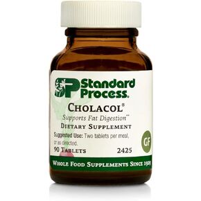 Standard Process Cholacol - Fat Digestion Enzymes and Gallbladder Support with Honey, Bile Salts, Collinsonia Root - 90 Tablets in Kuwait