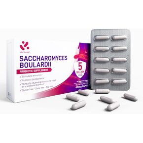 Probiotics for Digestive & Immune Health, Saccharomyces Boulardii Probiotic Capsules for Women & Men- 5 Billion CFUs - Gluten-Free - Non-GMO (30 Capsules, 30 Servings) in Kuwait