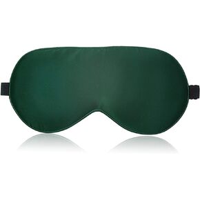 MMCTION Silk Sleep Eye Mask Ultra Comfortable Soft Eye Covers Night Mask Blackout Blindford Eye Shades for Sleeping with Adjustable Strap for Women Men Green