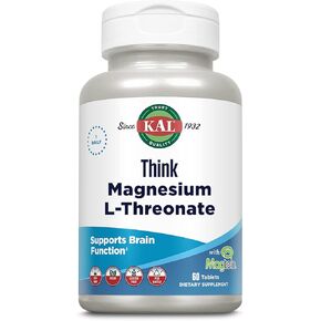 KAL Think Magnesium L-Threonate 2000 mg | Learning, Brain Health & Memory Function Support w/Magtein | Vegan, No Gluten & Non-GMO | 60 Tablets in Saudi Arabia