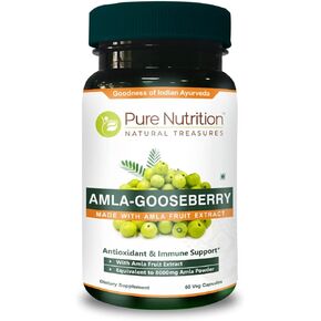 Pure Nutrition Amla Extract 1000mg. (Equivalent to 8000mg Amla Fruit Powder) Non GMO | 120 Veg Caps. in Kuwait