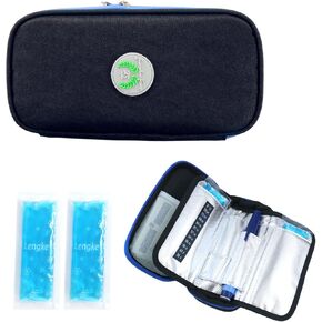 حقيبة سفر LengKe Insulin حقيبة تبريد طبية محمولة لمرضى السكري - حقيبة سفر أنسولين لقلم الأنسولين ومستلزمات مرضى السكري الطبية مع حزمة ثلج واقية (أخضر)